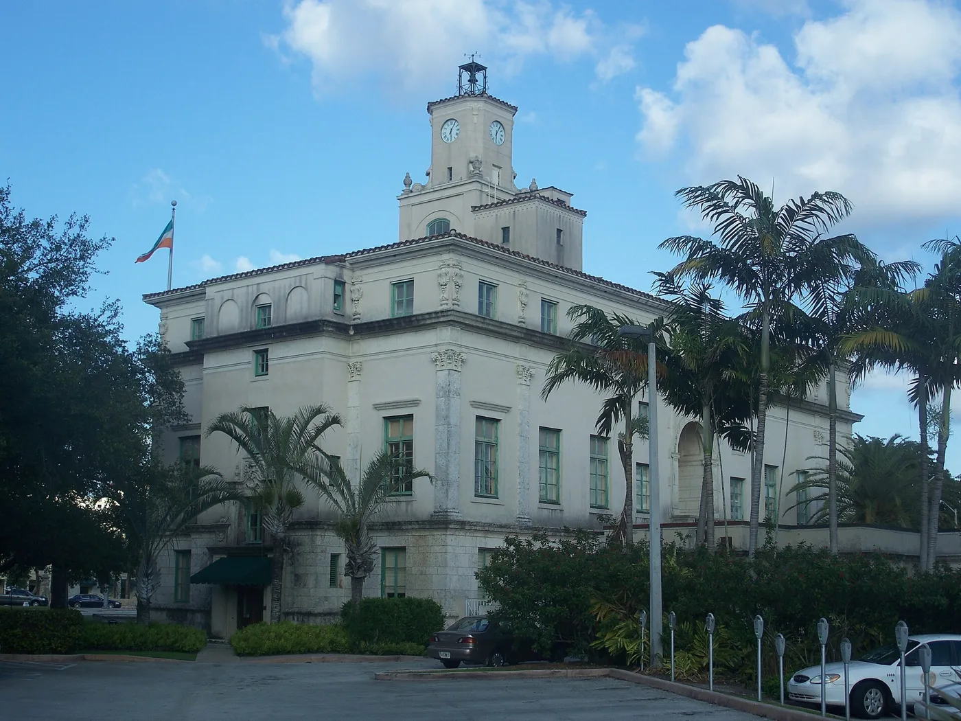 Coral Gables City Hall and Merrick Park on Biltmore Way, where the city's farmers market sets up in winter.