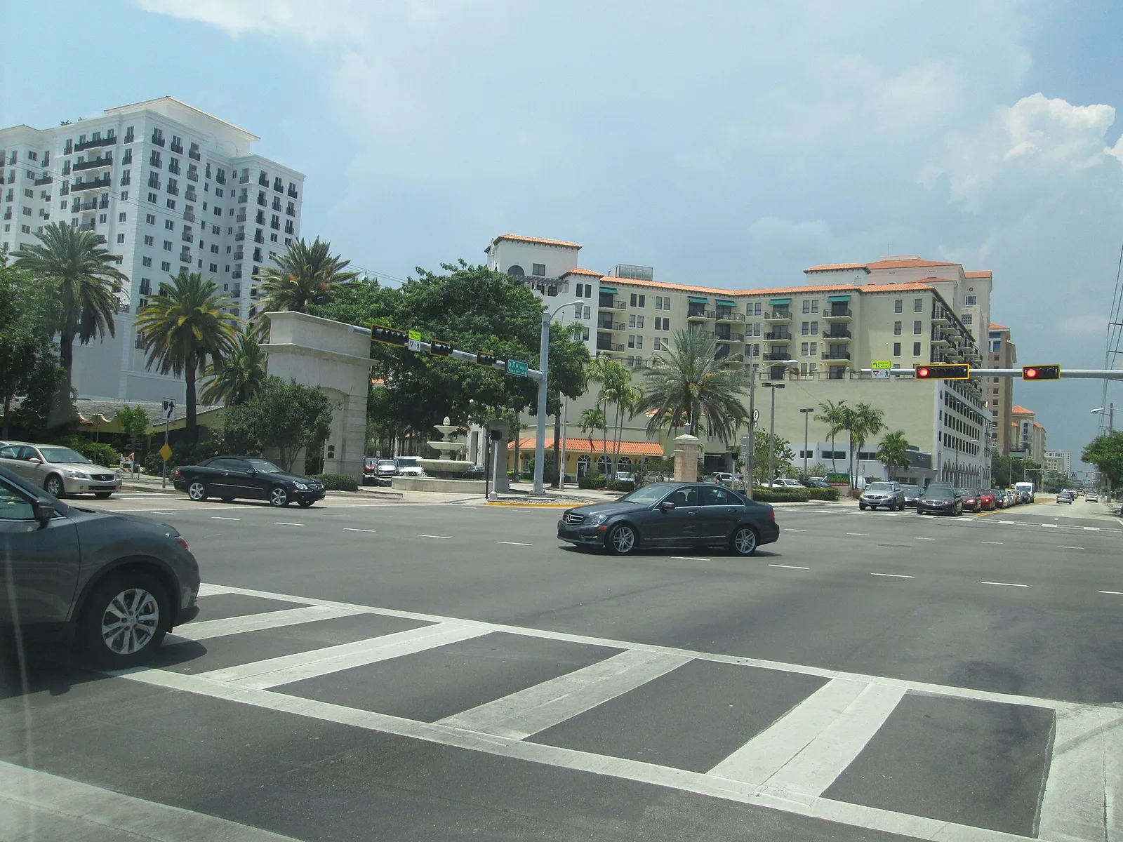 The east entrance to Miracle Mile at Douglas Road, the eastern edge of downtown Coral Gables