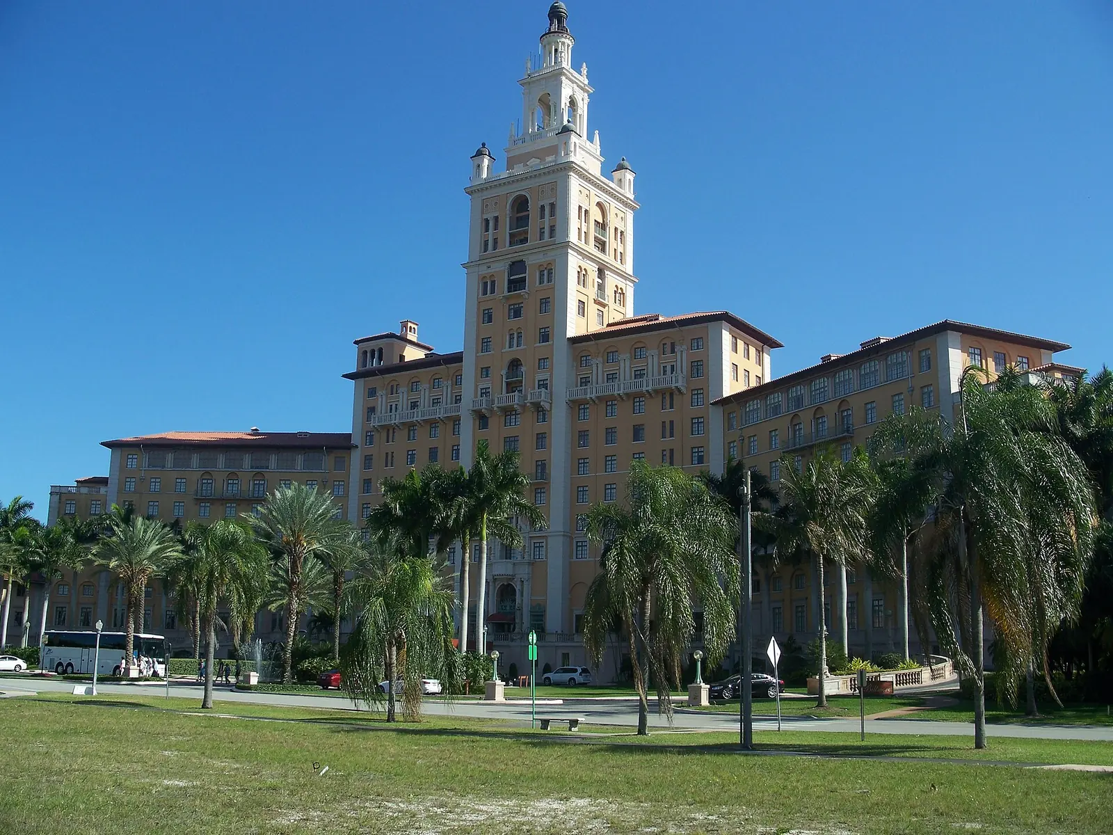 The Biltmore Hotel on Anastasia Avenue in Coral Gables, where New Year's Eve fireworks are launched from the golf course.