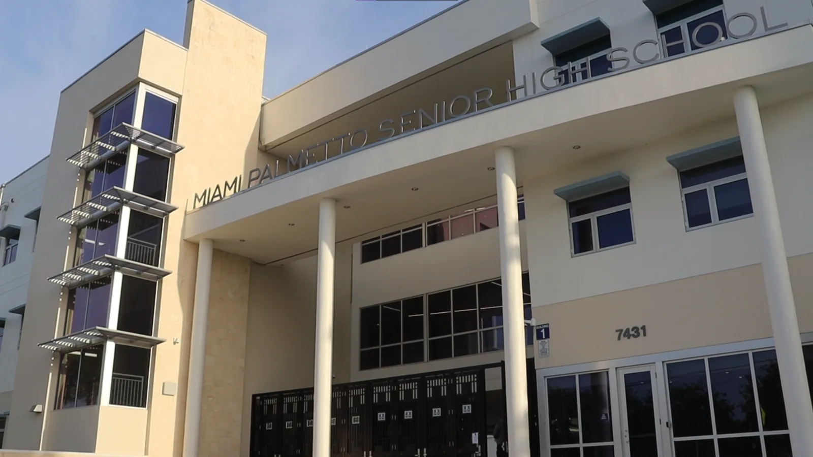 The front of Miami Palmetto Senior High School at 7431 SW 120th St. in Pinecrest
